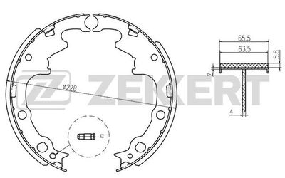 Колодки тормозные задние барабанные Zekkert BK4148