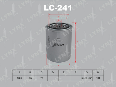 Фильтр масляный LYNXauto LC241