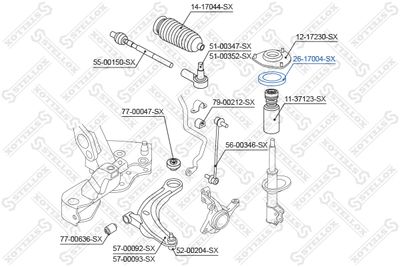 Подшипник опоры амортизатора STELLOX 2617004SX