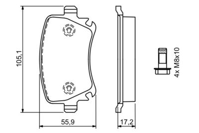 Колодки тормозные дисковые BOSCH 0986494062