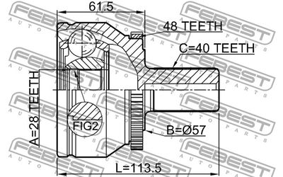 ШРУС наружный FEBEST 2710XC90A48