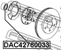 Подшипник передней ступицы FEBEST DAC42760033