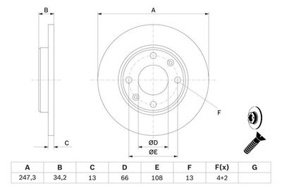 Диск тормозной BOSCH 0986478887