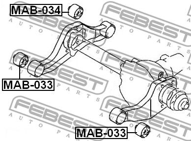 Сайлентблок подушки дифференциала FEBEST MAB034