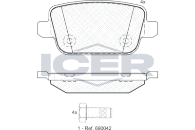 Колодки тормозные ICER 181801