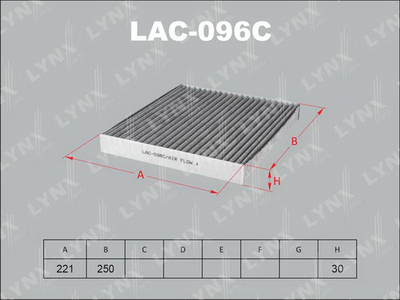 Фильтр салона угольный LYNXauto LAC096C