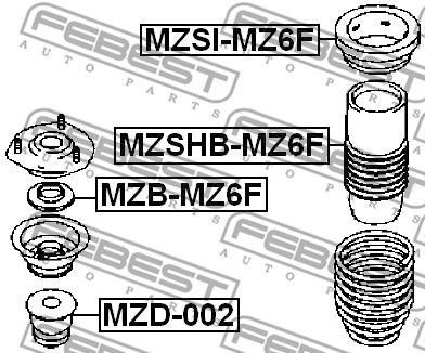 Пыльник амортизатора переднего FEBEST MZSHBMZ6F