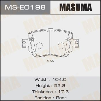 Колодки тормозные дисковые Masuma MSE0198