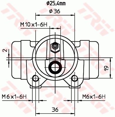 Цилиндр тормозной рабочий TRW BWL204
