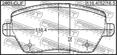 Колодки тормозные передние FEBEST 2401CLIF