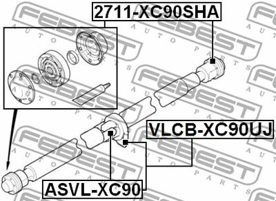 Крестовина карданного вала FEBEST ASVLXC90