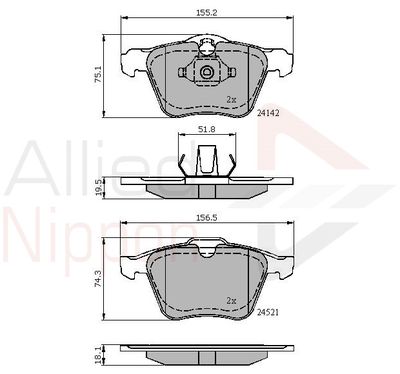 Колодки тормозные передние ALLIED NIPPON ADB01608