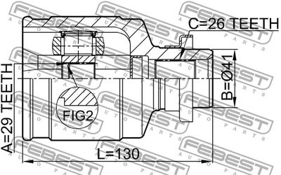 ШРУС внутренний FEBEST 0411CU204WD