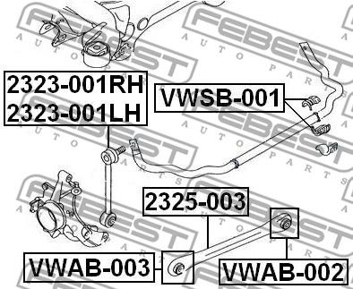 Тяга задняя поперечная нижняя FEBEST 2325003
