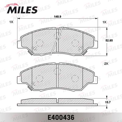 Колодки тормозные передние Miles E400436