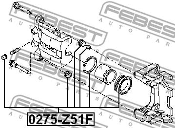 Ремкомплект тормозного суппорта заднего FEBEST 0275Z51F