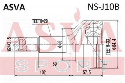 ШРУС наружный ASVA NSJ10B