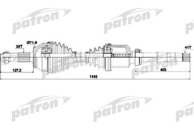 Полуось правая PATRON PDS0425
