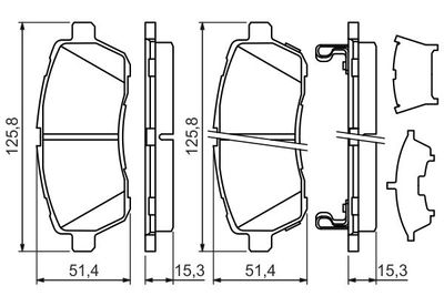 Комплект колодок для дискового тормоза BOSCH 0986494321