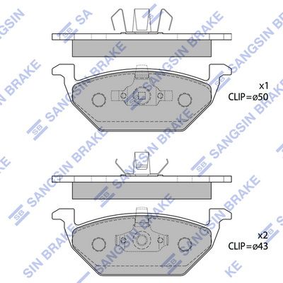 Колодки тормозные передние SANGSIN SP1701