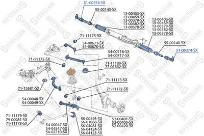 Наконечник рулевой STELLOX 5100374SX