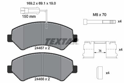 Колодки тормозные дисковые TEXTAR 2446701