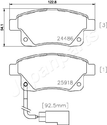 Колодки тормозные дисковые JAPANPARTS PP0308AF