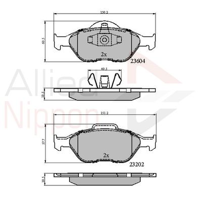 Колодки тормозные дисковые передние ALLIED NIPPON ADB0891