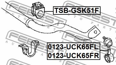 Втулка стабилизатора переднего FEBEST TSBGSK51F