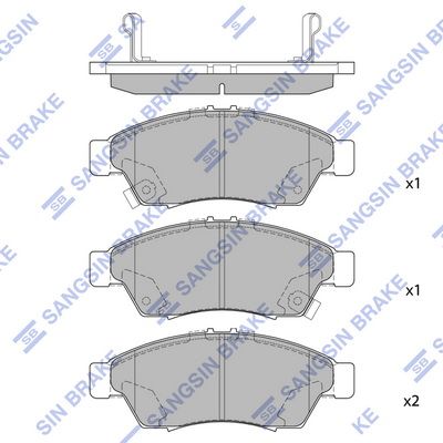 Колодки тормозные передние SANGSIN SP1541