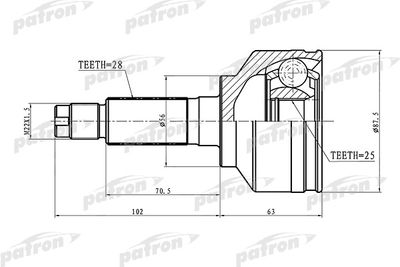 ШРУС наружный комплект PATRON PCV1654
