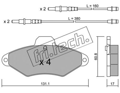 Комплект колодок для дискового тормоза TRUSTING 1460