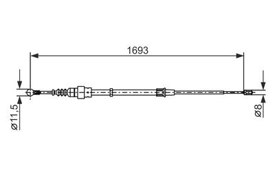 Трос стояночного тормоза BOSCH 1987477698