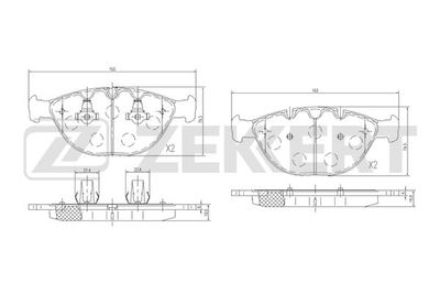 Колодки тормозные дисковые передние Zekkert BS1828