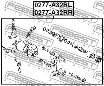 Суппорт тормозной задний правый со скобой FEBEST 0277A32RR