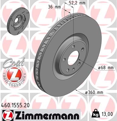 Диск тормозной ZIMMERMANN 460155520