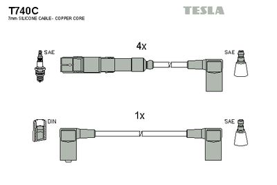 Провода зажигания TESLA T740C