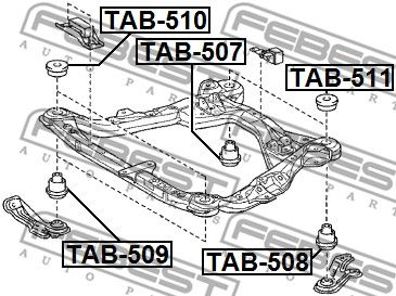 Сайлентблок подрамника FEBEST TAB509
