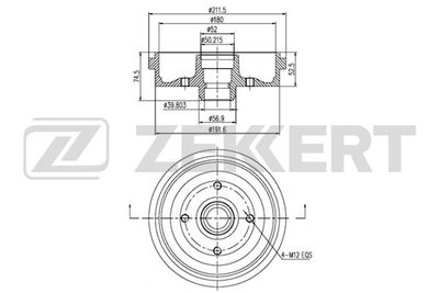 Барабан тормозной задний Zekkert BS5416