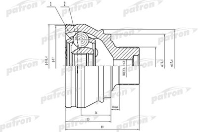 ШРУС наружный комплект PATRON PCV4958