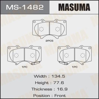 Колодки тормозные дисковые передние Masuma MS1482