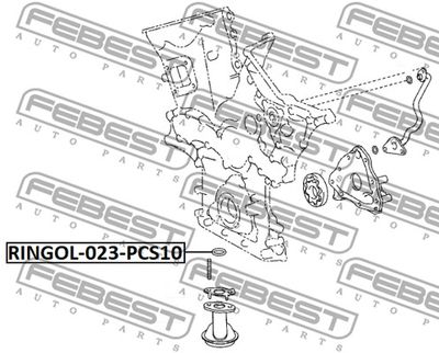 Уплотнительное кольцо масляного насоса FEBEST RINGOL023PCS10
