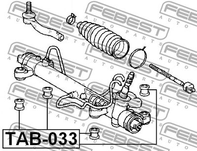 Сайлентблок рулевой рейки FEBEST TAB033