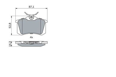 Колодки тормозные дисковые задние BOSCH 0986466683
