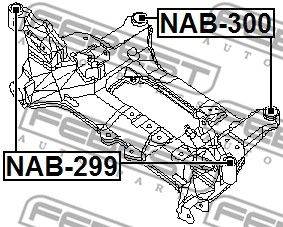 Сайлентблок заднего подрамника FEBEST NAB300