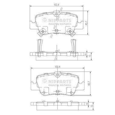 Колодки тормозные задние NIPPARTS J3612033