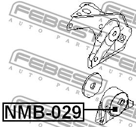 Сайлентблок задней подушки двигателя FEBEST NMB029