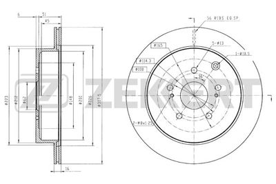 Диск тормозной задний Zekkert BS5441
