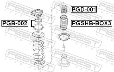 Подшипник опоры переднего амортизатора комплект FEBEST PGB002