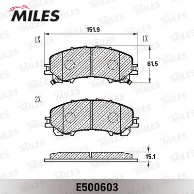 Колодки тормозные дисковые Miles E500603